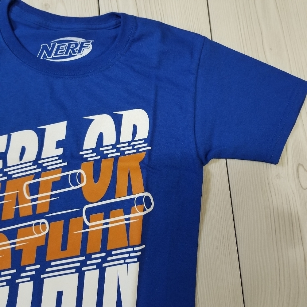 Blue short sleeve Nerf or Nothin shirt Size S (8) NWT - Picture 5 of 13